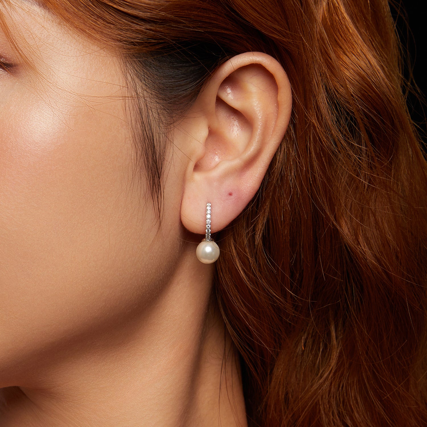 Pearl & Moissanite Drop Earrings | Sterling Silver