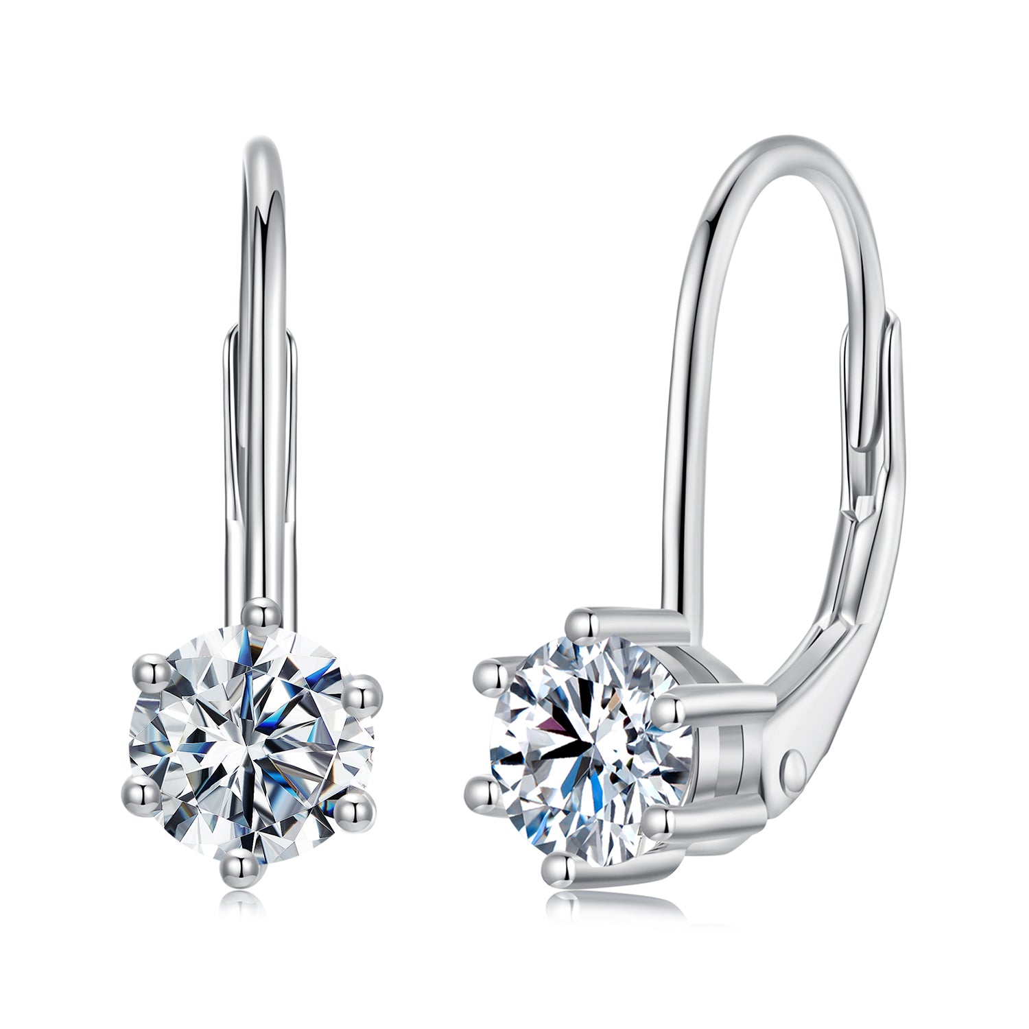 Elegant Moissanite Hoop Earrings | Sterling Silver