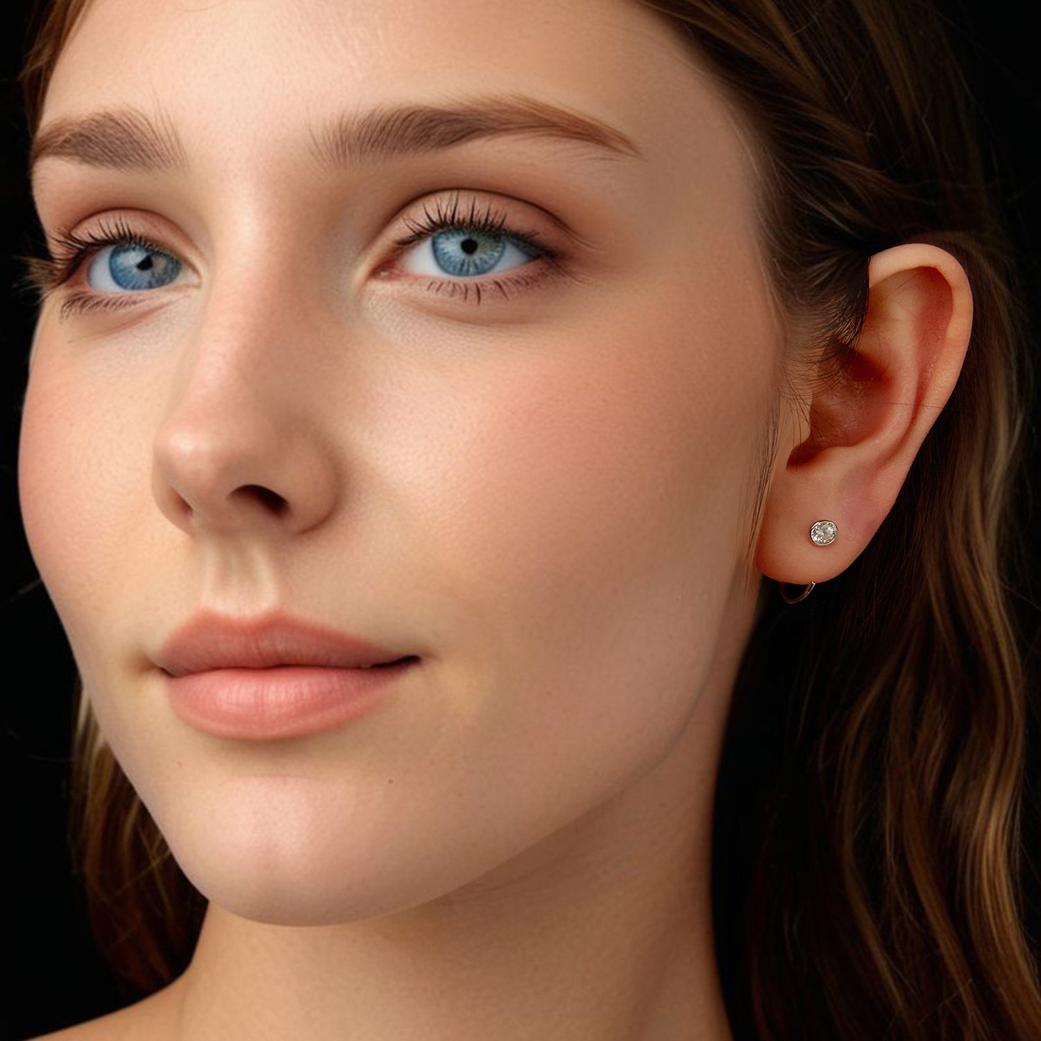 Minimalist Sparkling Moissanite Hoop Earrings | S925 Sterling Silver Modern C-Hoop Earrings