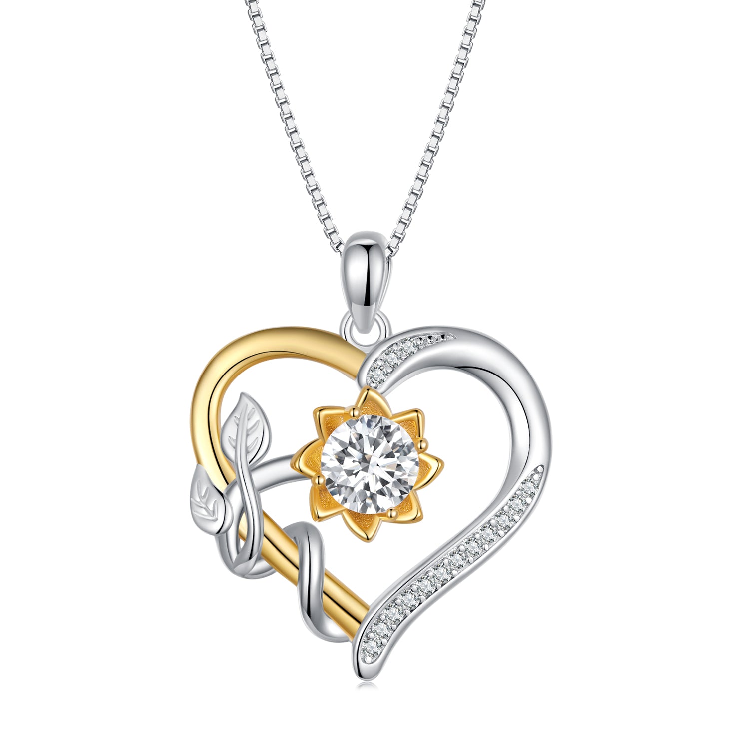 Heart Moissanite Pendant Necklace | 1 Carat in Sterling Silver