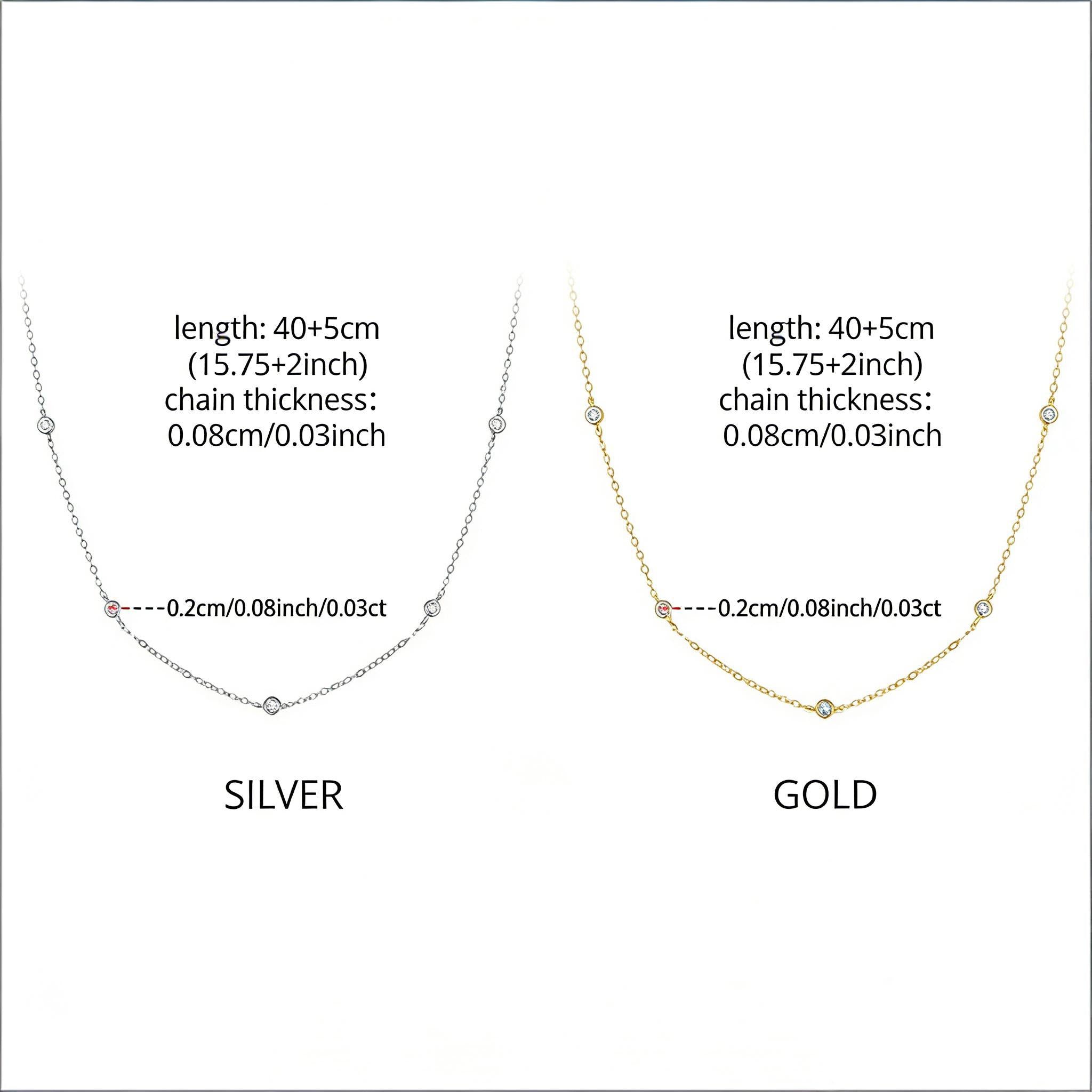 Delicate Moissanite Collarbone Necklace | Sterling Silver