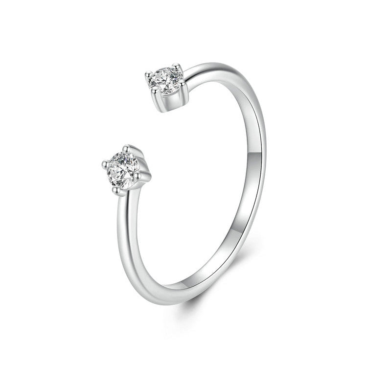 Adjustable Open Moissanite Ring | Sterling Silver