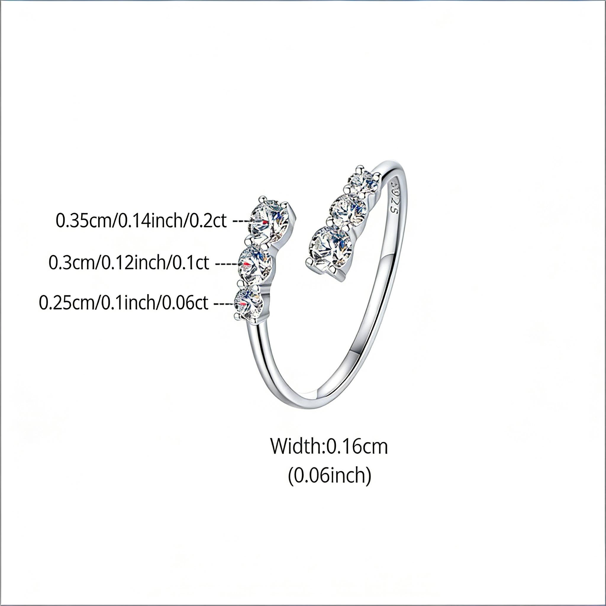 Shining Open Moissanite Ring | Sterling Silver