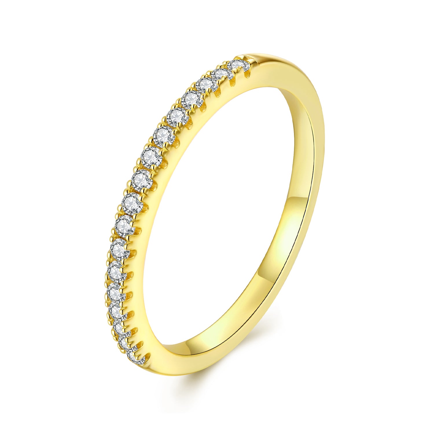 Half Eternity Pavé Moissanite Ring | Sterling Silver