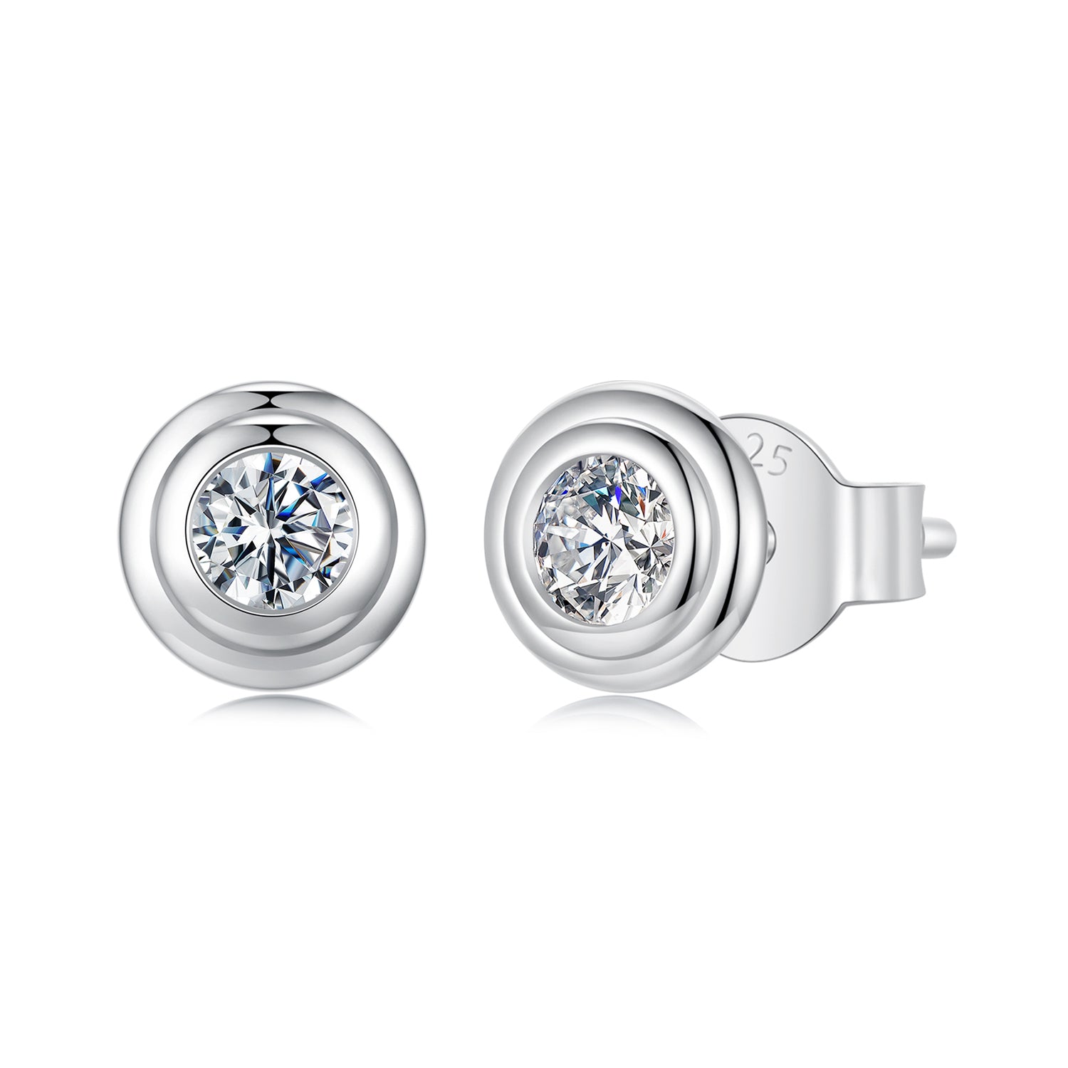 Playful Bubble Moissanite Stud Earrings | Sterling Silver