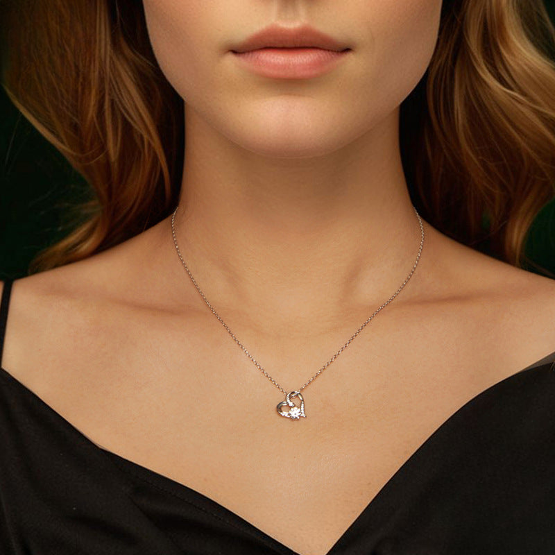 Heart Moissanite Necklace | Sterling Silver