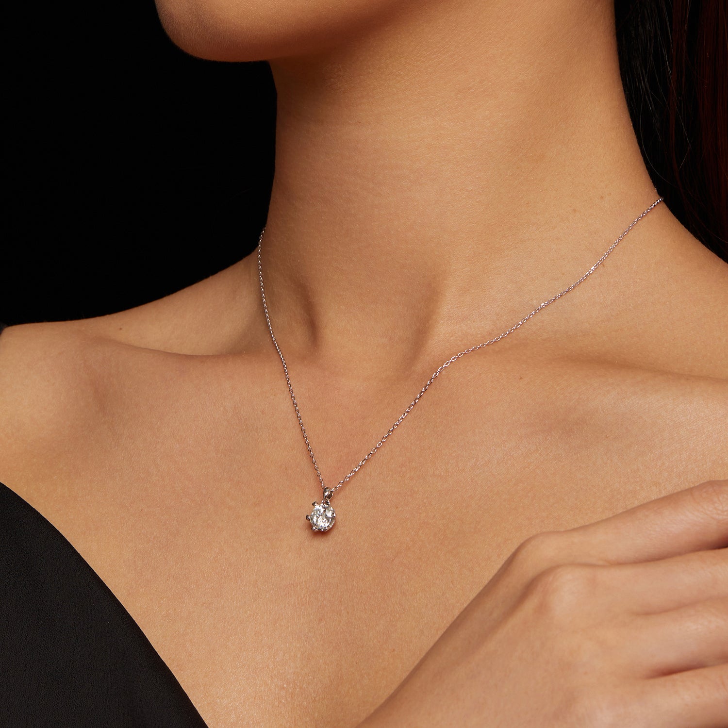Hexagon Moissanite Pendant Necklace | 1 Carat in Sterling Silver