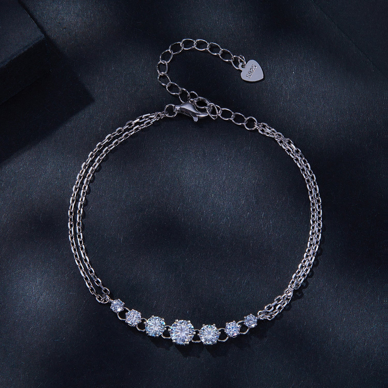 Elegant Floral Moissanite Bracelet | Sterling Silver