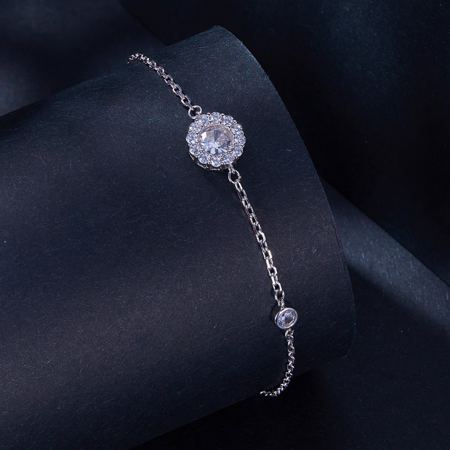 Radiant Duo Halo Moissanite Bracelet | Sterling Silver