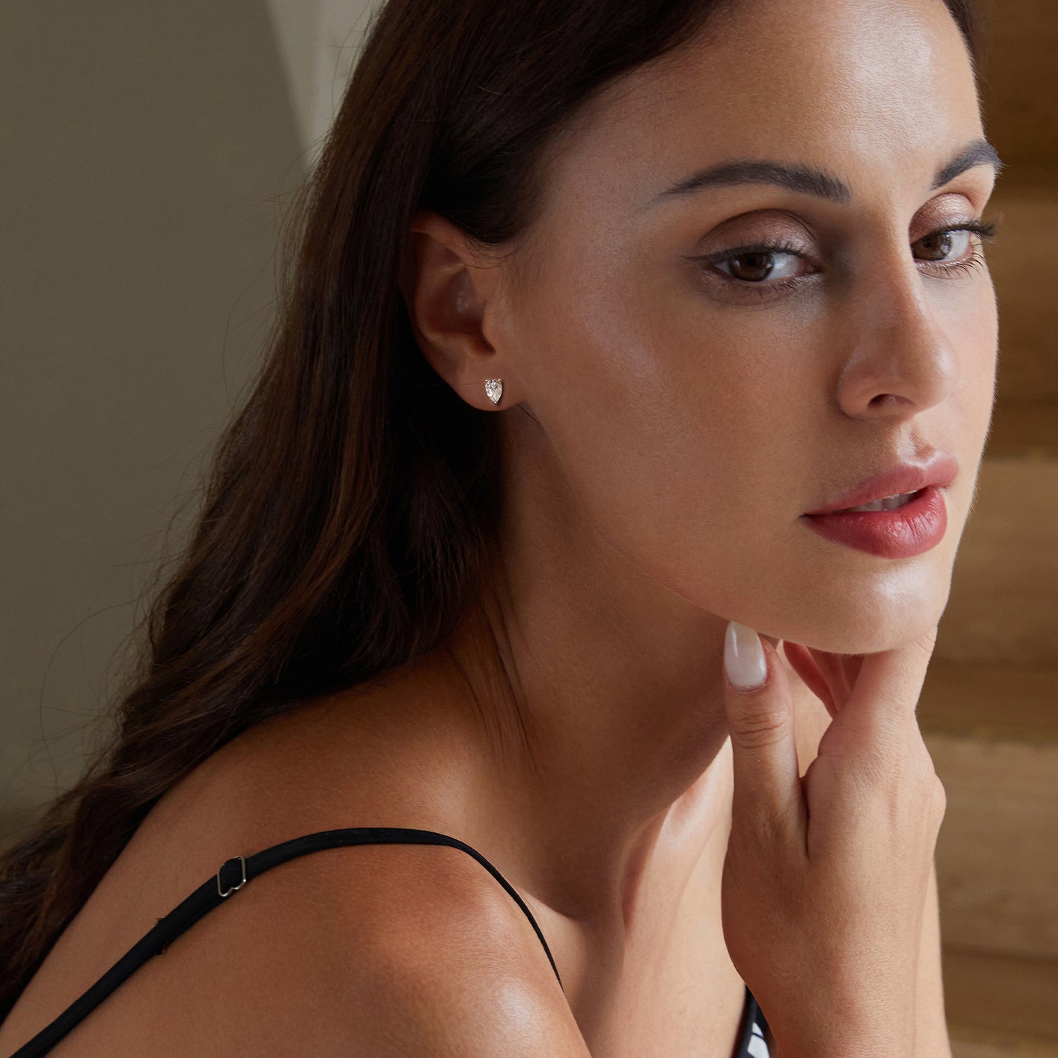 Heart-Shaped Moissanite Stud Earrings | Screw-Back in Sterling Silver