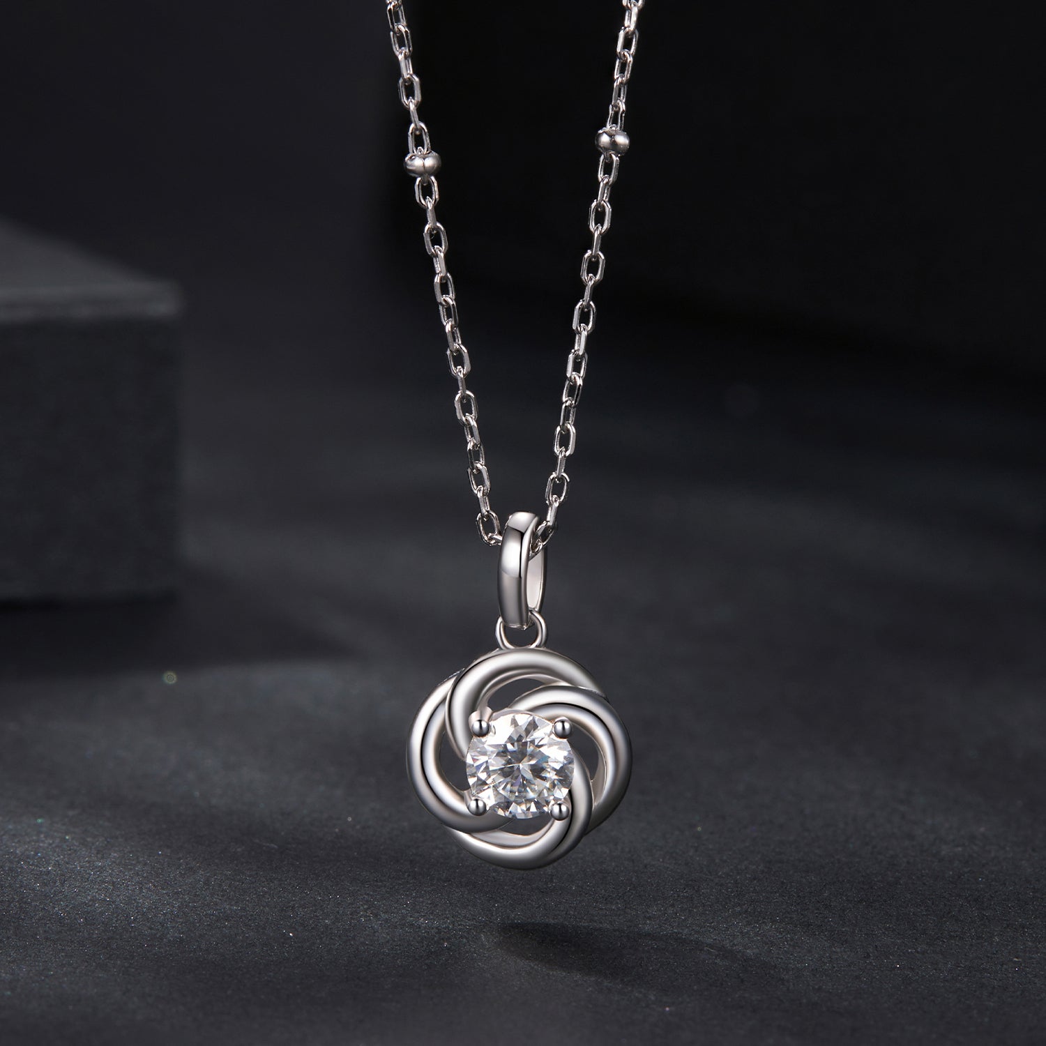 Four Leaf Clover Moissanite Necklace | Sterling Silver