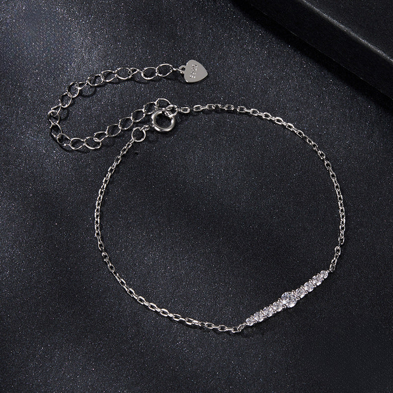 Delicate Moissanite Chain Bracelet | Sterling Silver