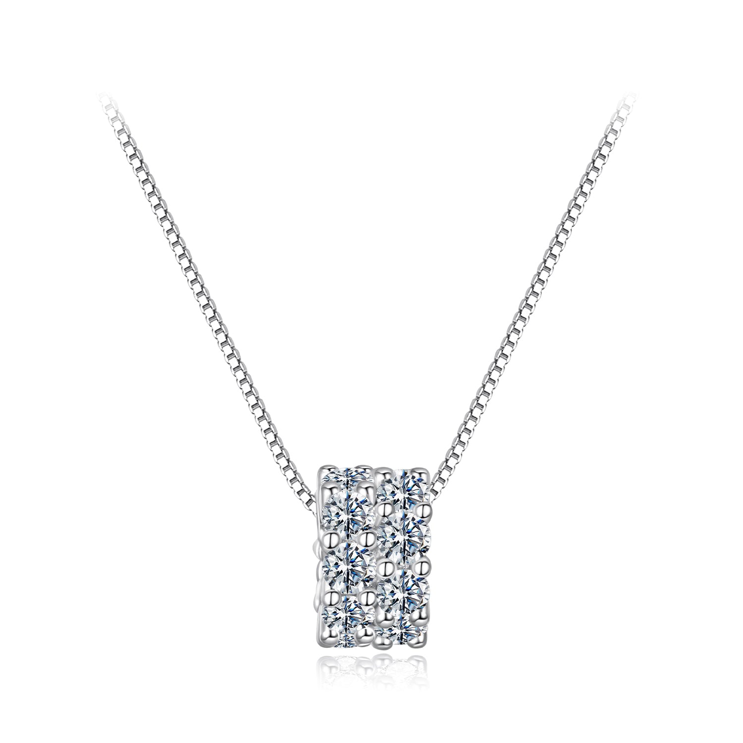 Lucky Hourglass Moissanite Necklace | Sterling Silver