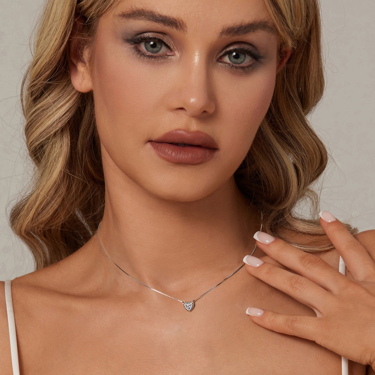 Openwork Heart Moissanite Pendant Necklace | Sterling Silver