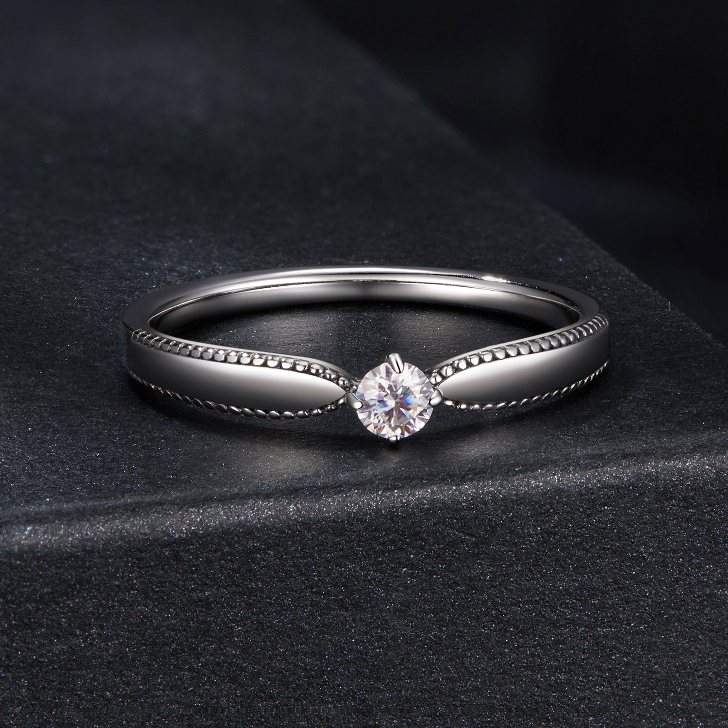 Classic Solitaire Moissanite Ring | Sterling Silver