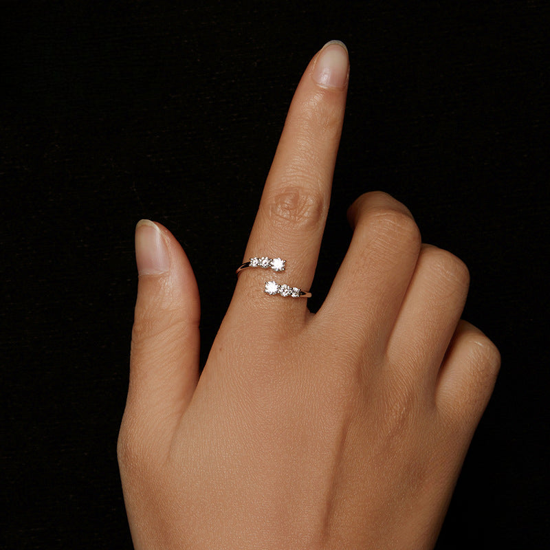 Shining Open Moissanite Ring | Sterling Silver