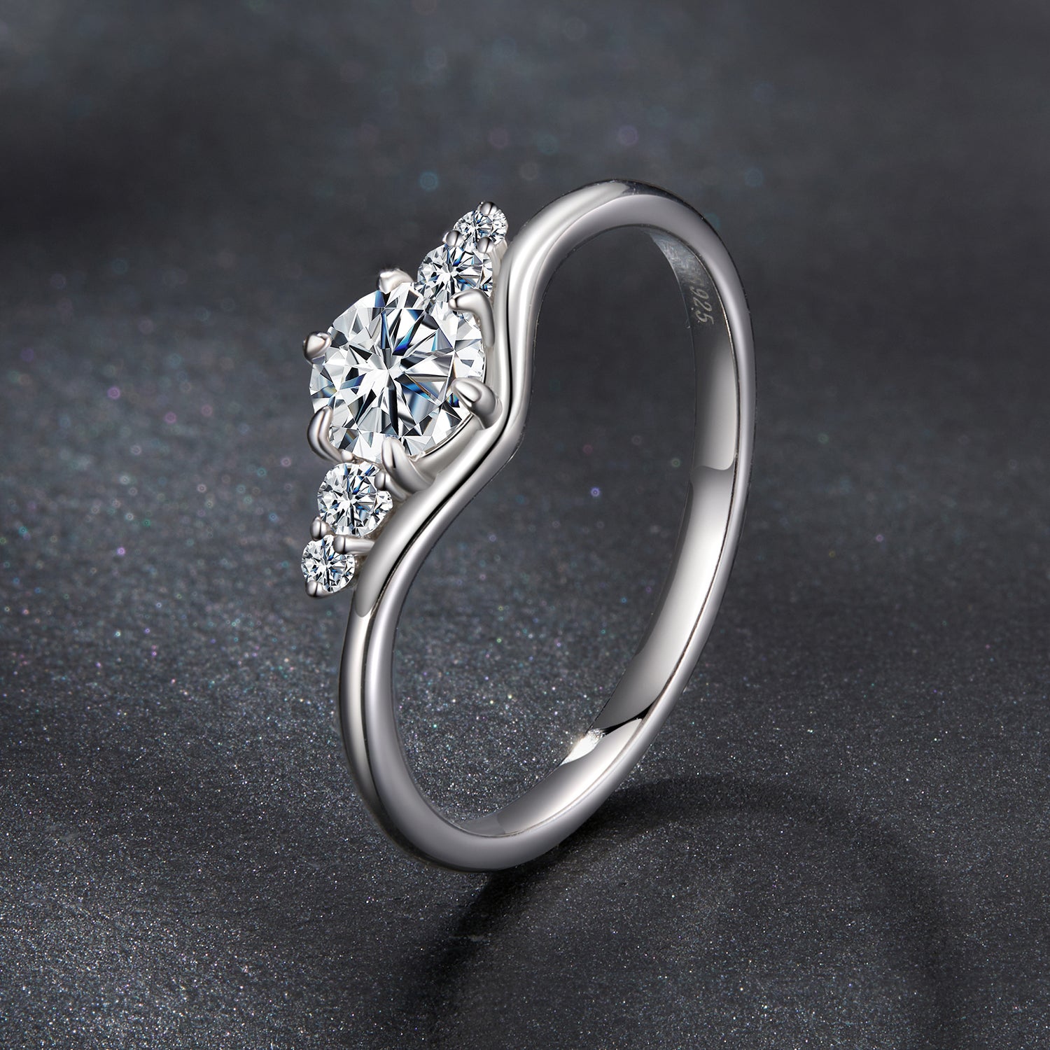 Brilliant Moissanite Ring | Sterling Silver