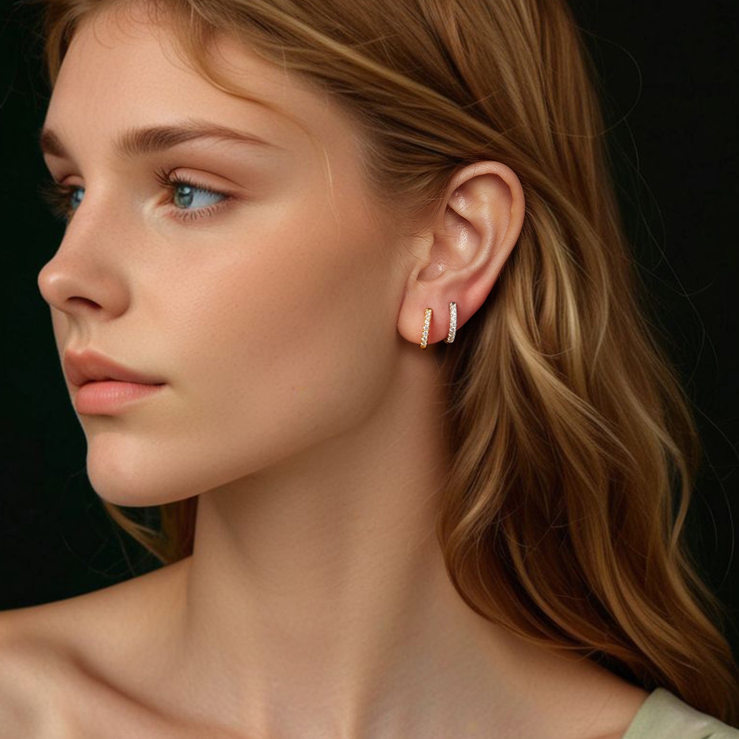 Delicate Moissanite Stud Earrings | Sterling Silver