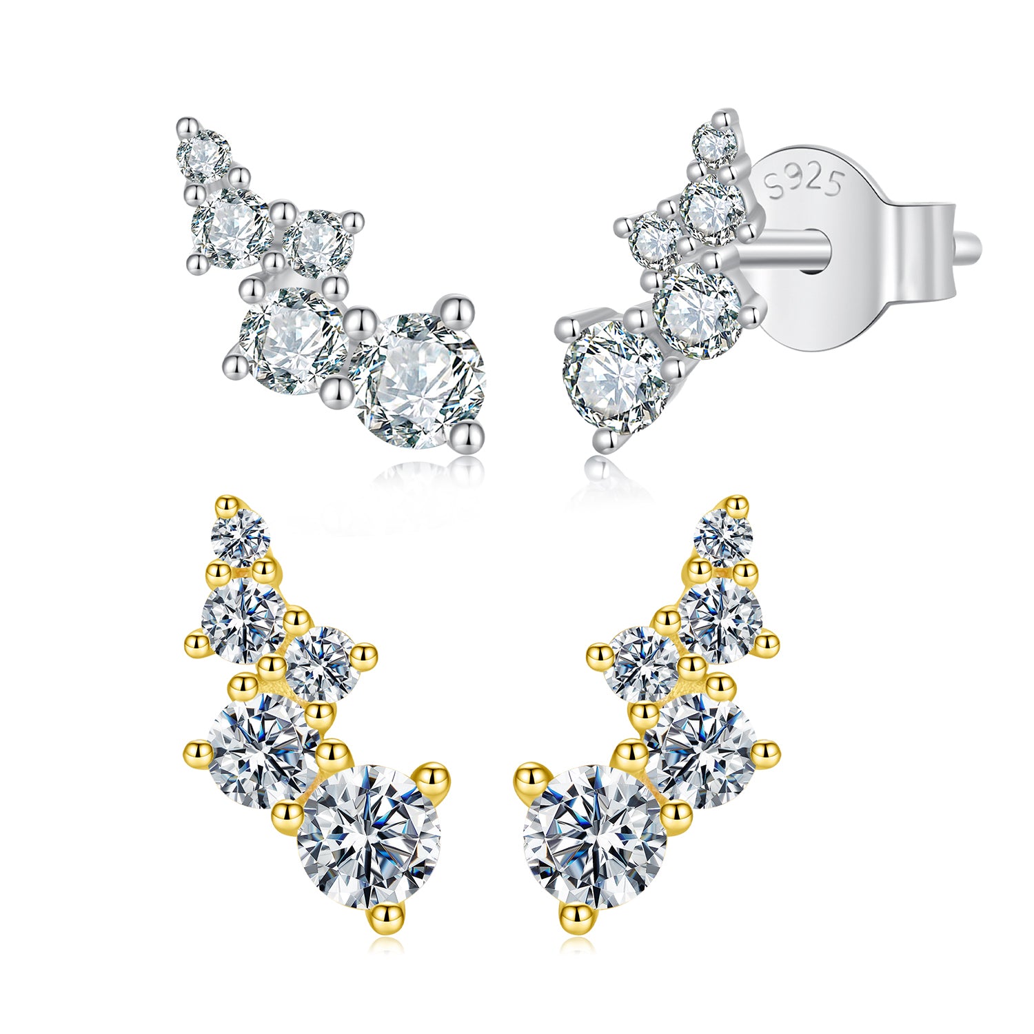 Bubble Moissanite Stud Earrings | Sterling Silver