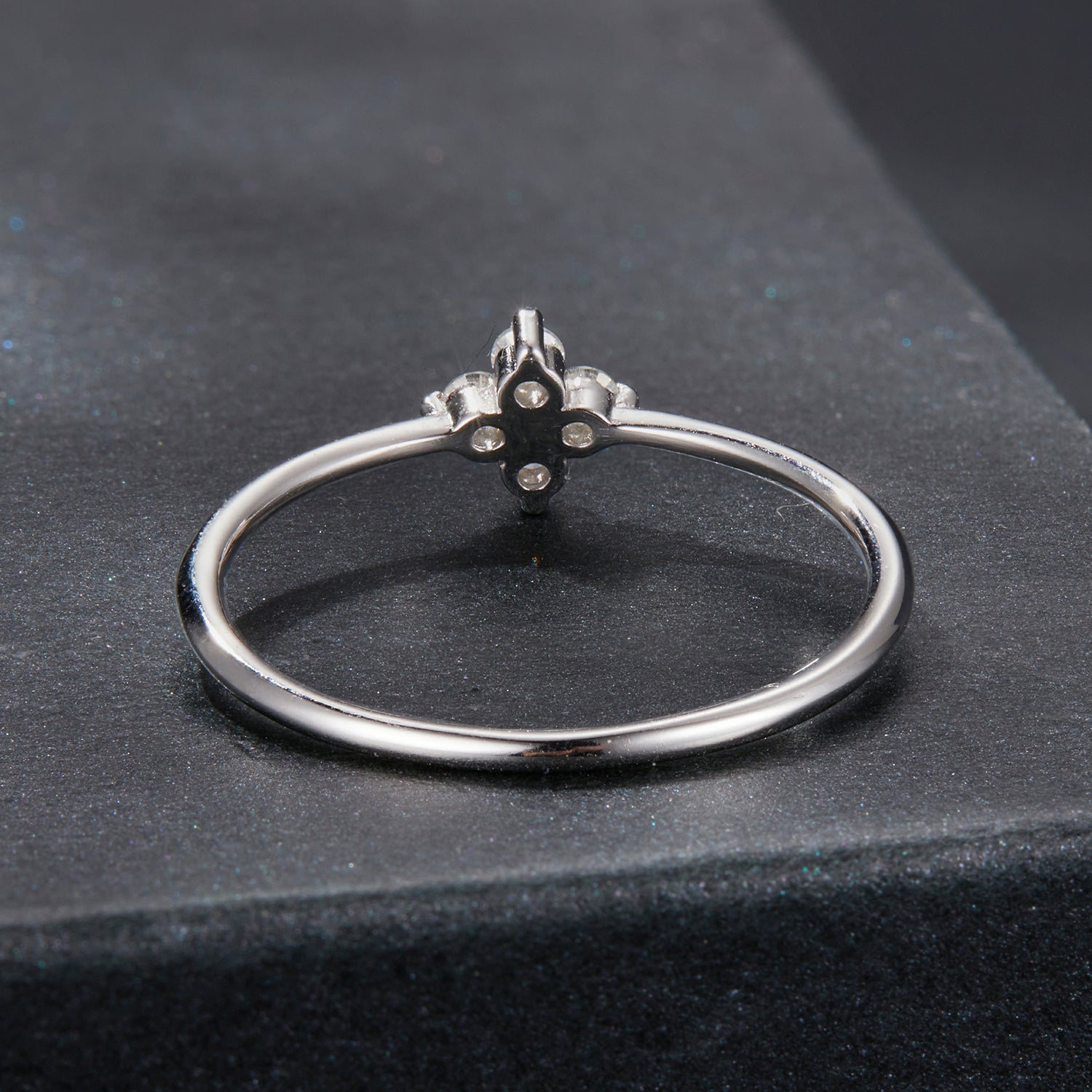 Four-Petal Clover Moissanite Ring | Sterling Silver